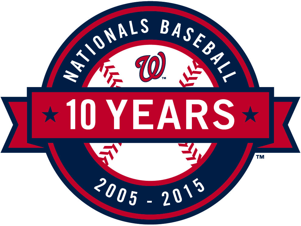 Washington Nationals 2015 Anniversary Logo iron on transfers for T-shirts